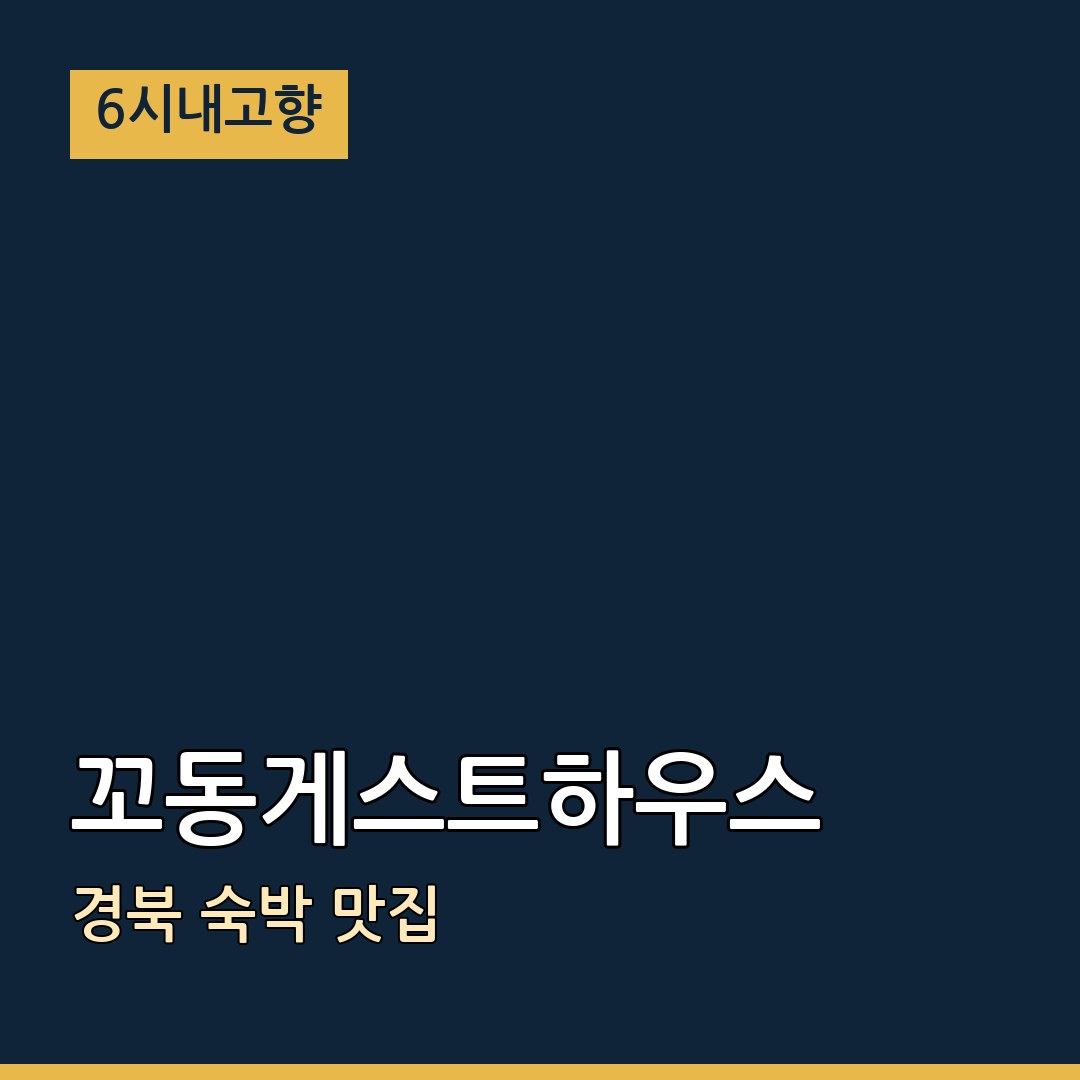 6시내고향 경북 포항 꼬동게스트하우스 숙박 맛집