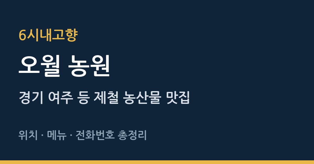 방송 맛집 정보
