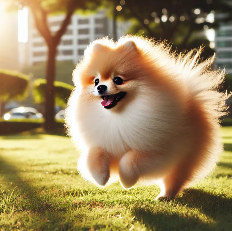 포메라니안 건강하게 뛰어노는 모습