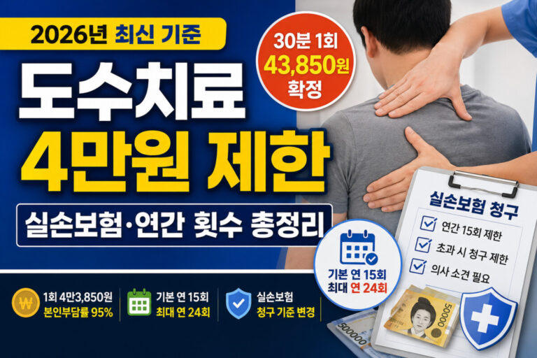 도수치료 4만3,850원 확정? 연 15회 제한 전 꼭 확인할 5가지|비용·횟수·환자부담금 정리