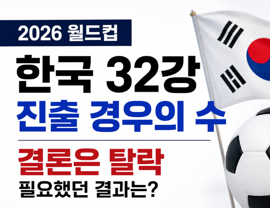 2026 월드컵 진출 한국 32강 경우의 수