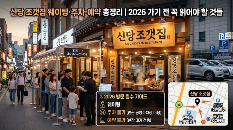 신당 조갯집 웨이팅·주차·예약 총정리 | 2026 TV생생정보