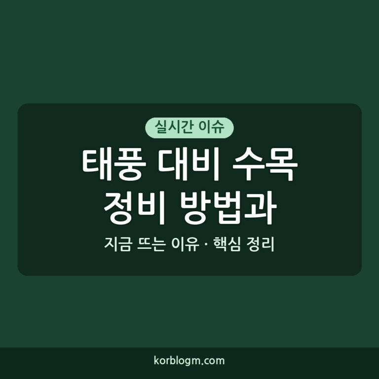 태풍 대비 수목 정비 방법과 필요성