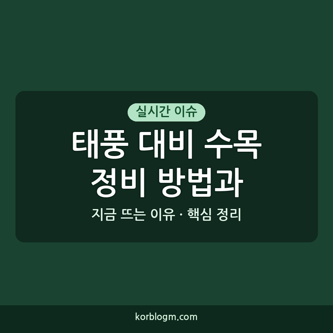 태풍 대비 수목 정비 방법과 필요성