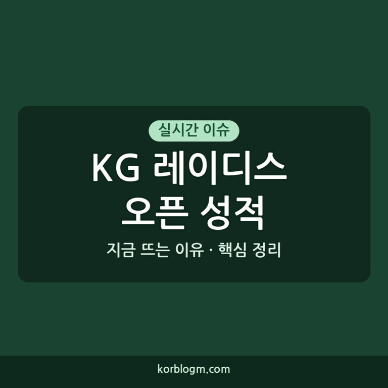 KG 레이디스 오픈 첫날 성적 공개
