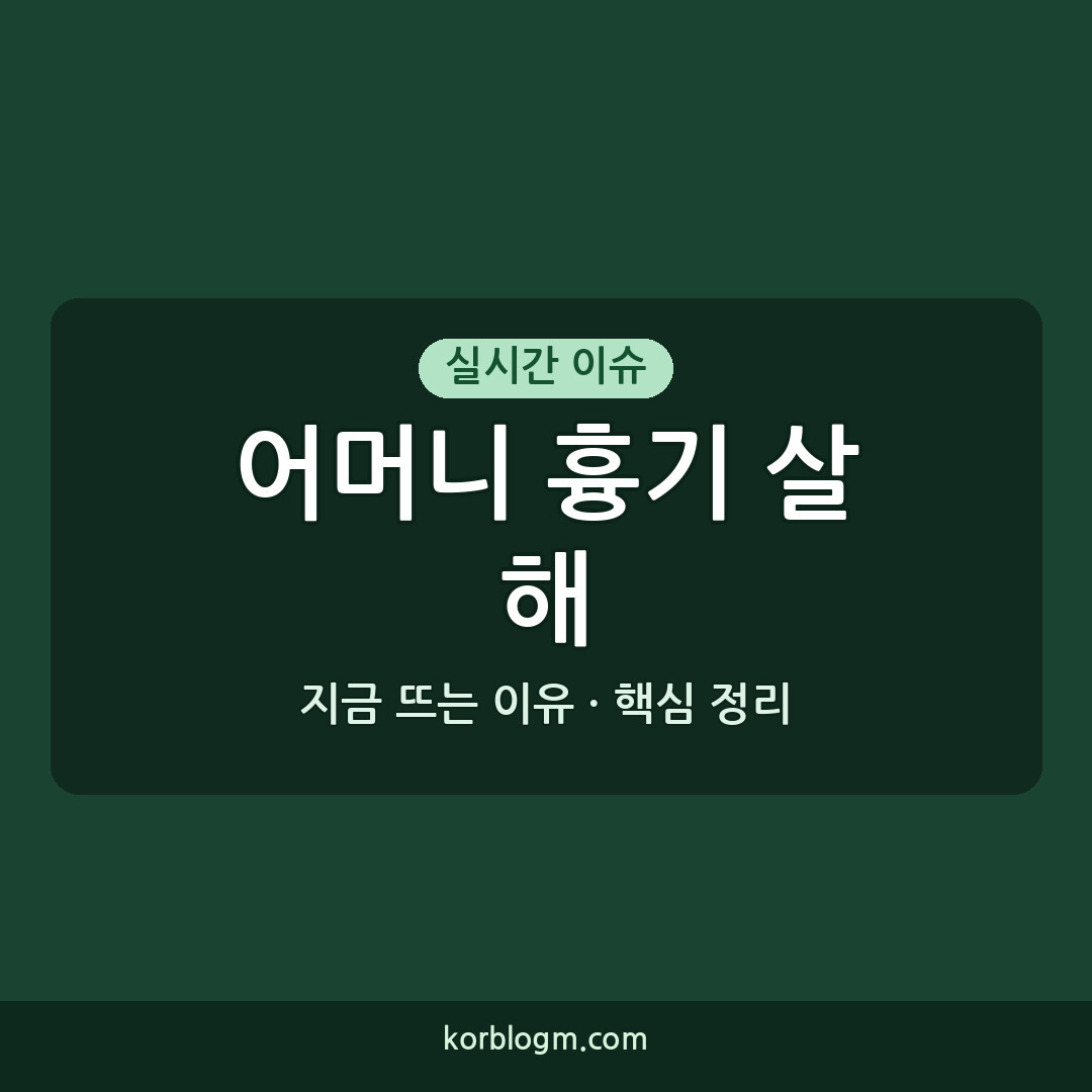 어머니 흉기 살해 10대 아들, 경찰 수사 진행 상황