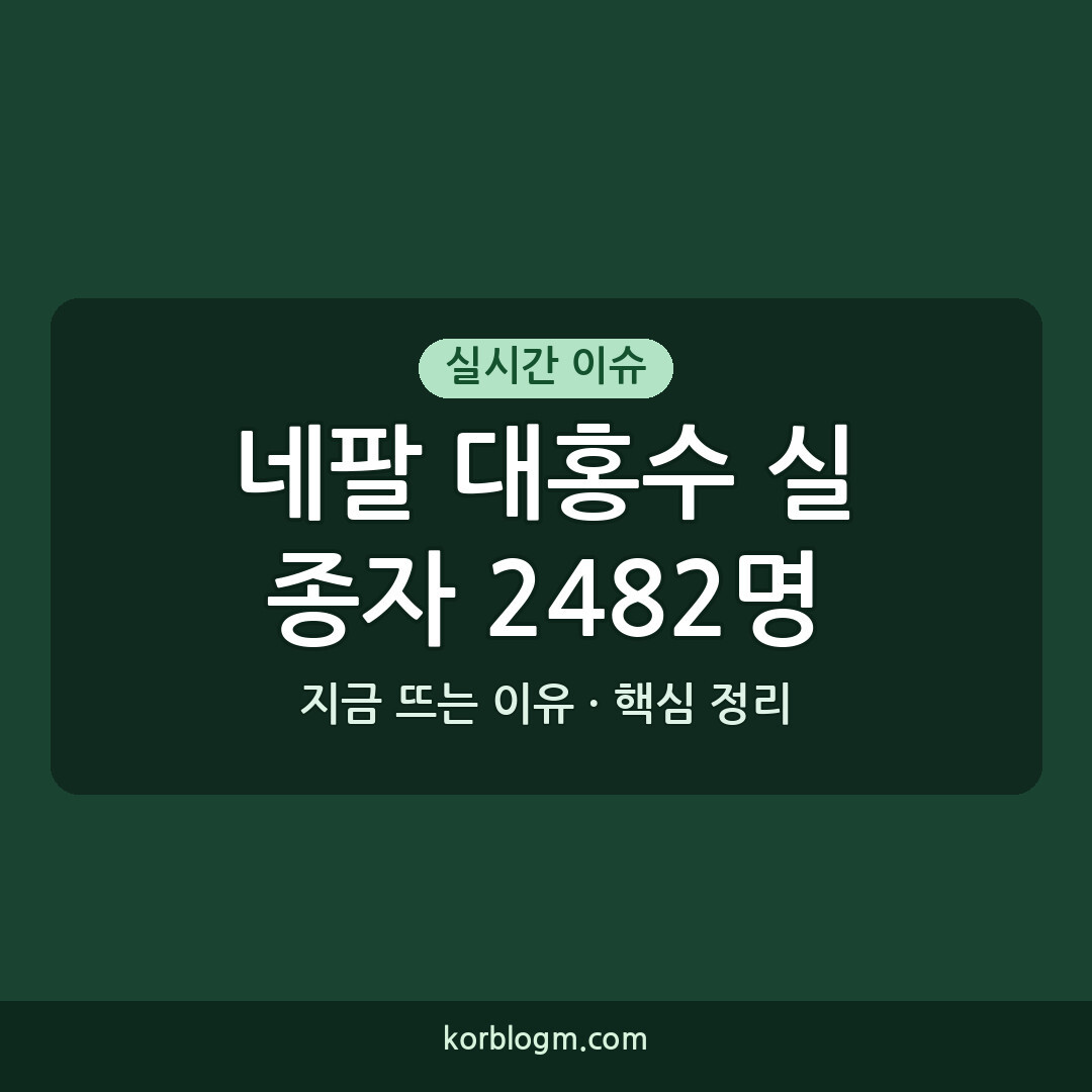 네팔 대홍수 실종자 2482명