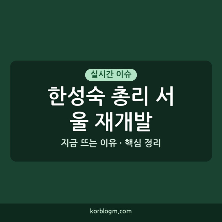 한성숙 총리 서울 재개발 점검: 현황과 주요 내용