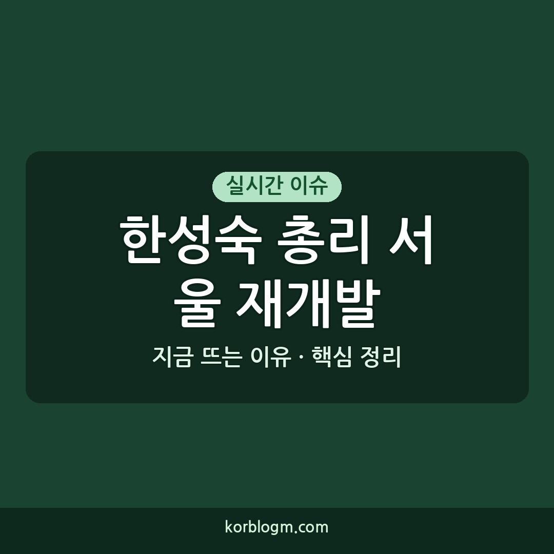 한성숙 총리 서울 재개발 점검: 현황과 주요 내용