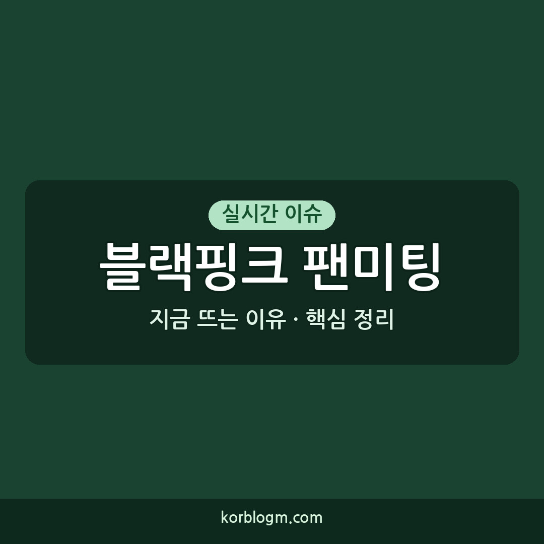 블랙핑크 팬미팅 오늘(8/9) 행사 자세한 내용과 일정