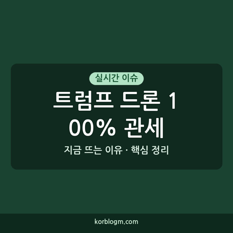트럼프 드론 100% 관세 시행 이유와 현재 상황