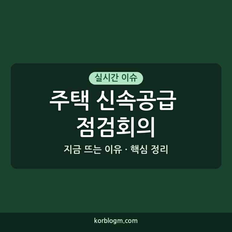 주택 신속공급 점검회의, 서울 주택 공급 현황 및 개선 방안