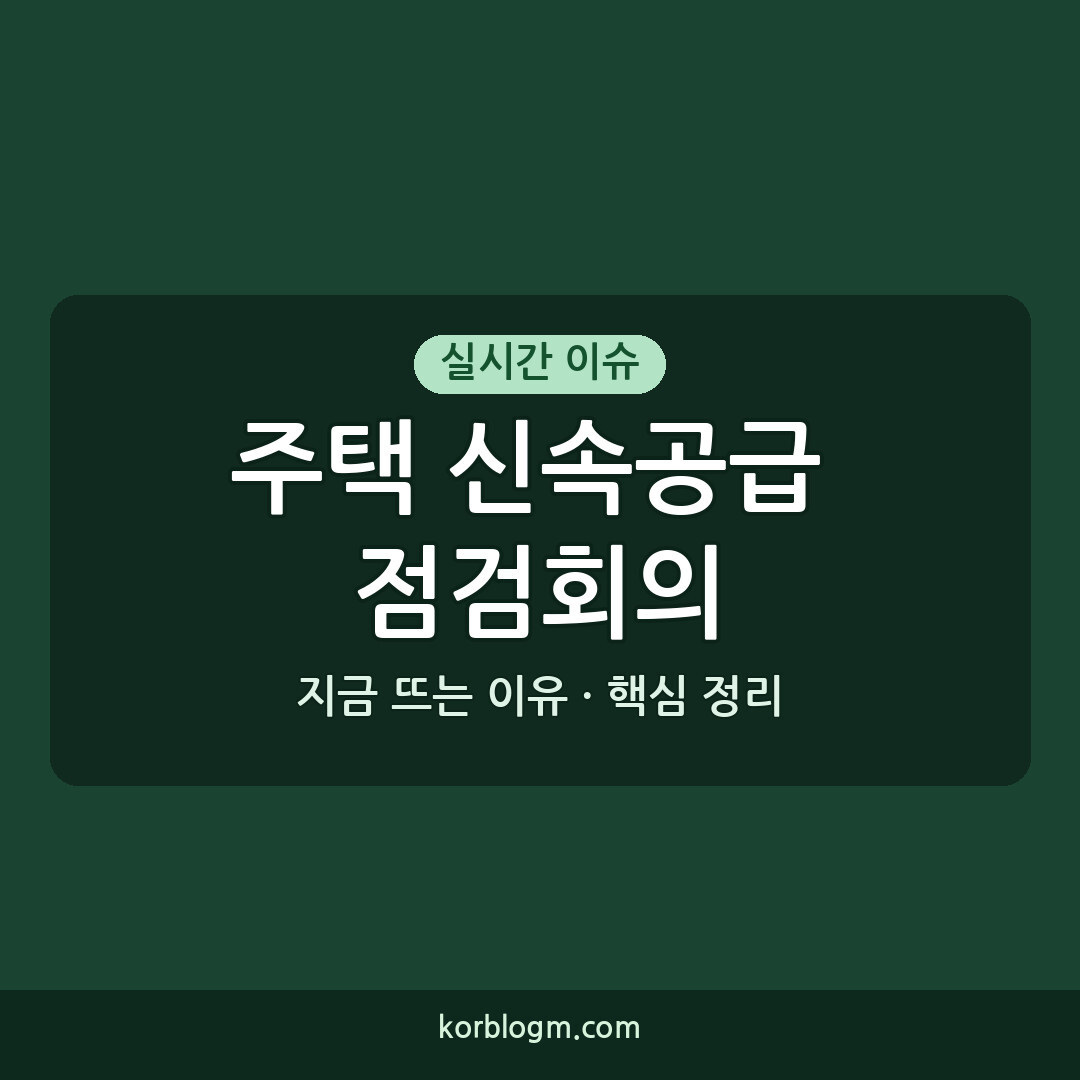 주택 신속공급 점검회의, 서울 주택 공급 현황 및 개선 방안