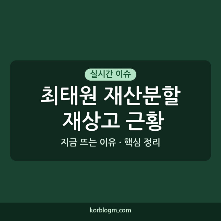 최태원 재산분할 재상고 근황 및 영향