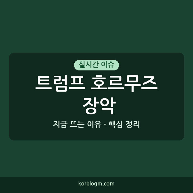 트럼프 호르무즈 완전 장악 주장로 나온 최근 정부 입장