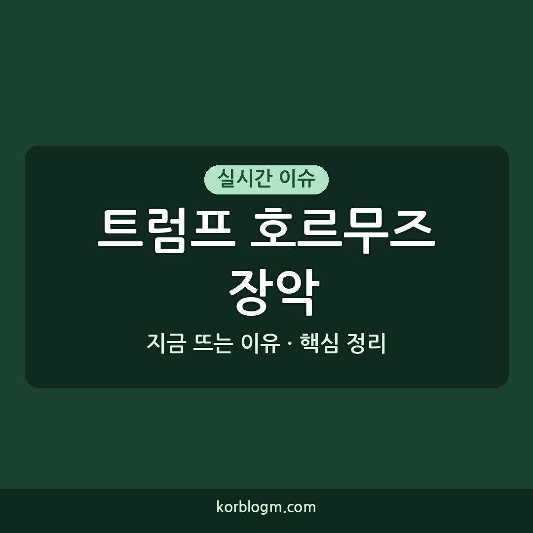 트럼프 호르무즈 완전 장악 주장로 나온 최근 정부 입장