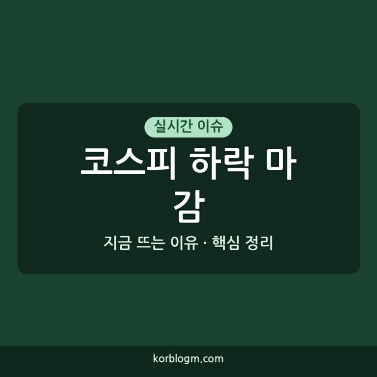코스피 하락 마감: 2026년 8월 18일, 주요 지수 동향 및 분석
