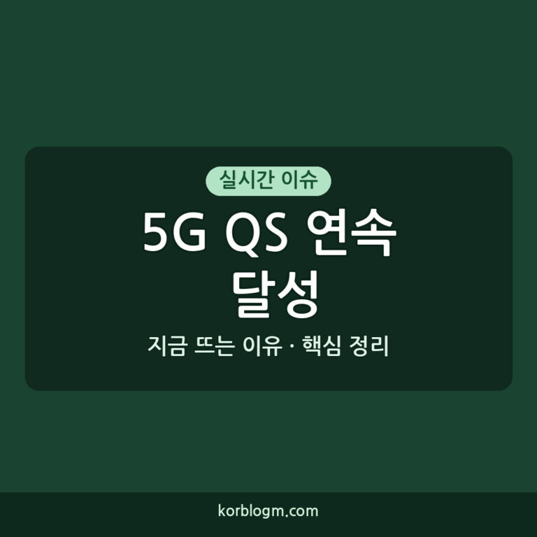 5G QS 연속 달성으로 주목을 받는 한국의 이동통신 혁신