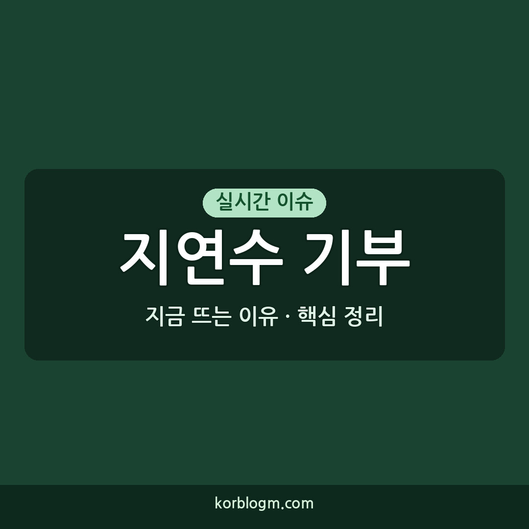 지연수 기부 지연수 유튜브 수익 전액 기부 따뜻한 선행의 의미와 활동 근