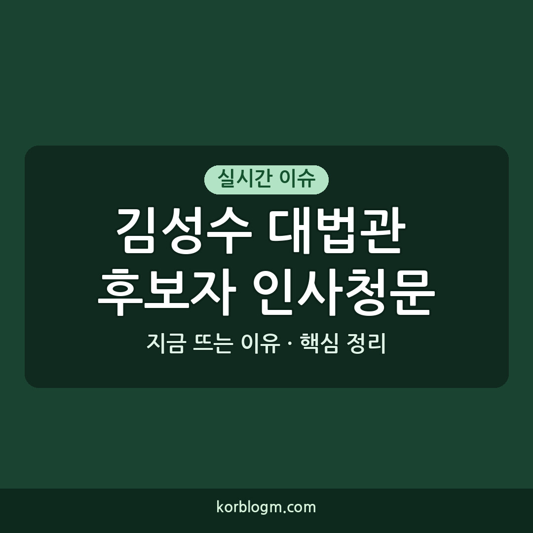 김성수 대법관 후보자 인사청문회, 주요 쟁점과 향후 일정
