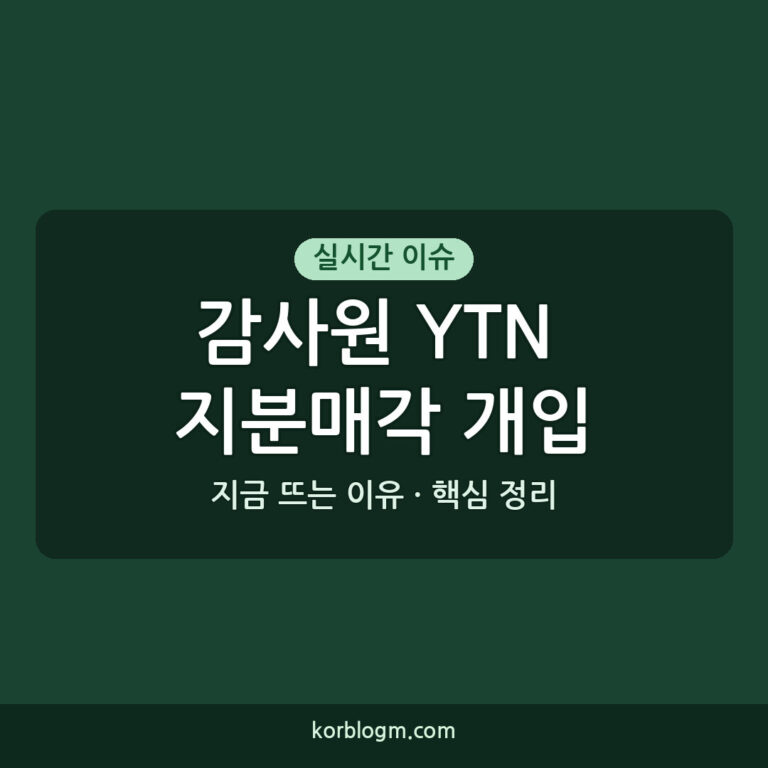 감사원 YTN 지분매각 개입에 대한 최근 소식