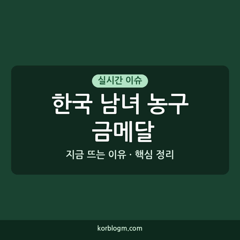 한국 남녀 농구 금메달 결과 및 분석