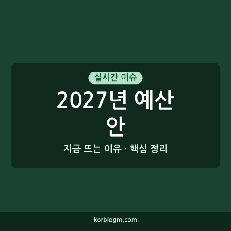 2027년 예산안 발표 차관 근황