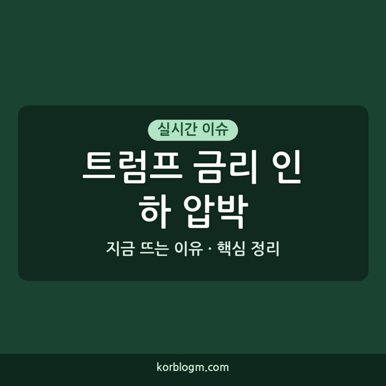 트럼프 금리 인하 압박의 배경과 현황